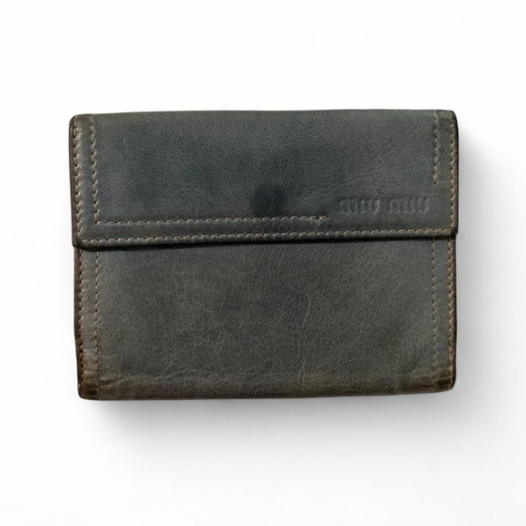 Miu Miu Vintage Blue Trifold Wallet - Picture 2 of 6